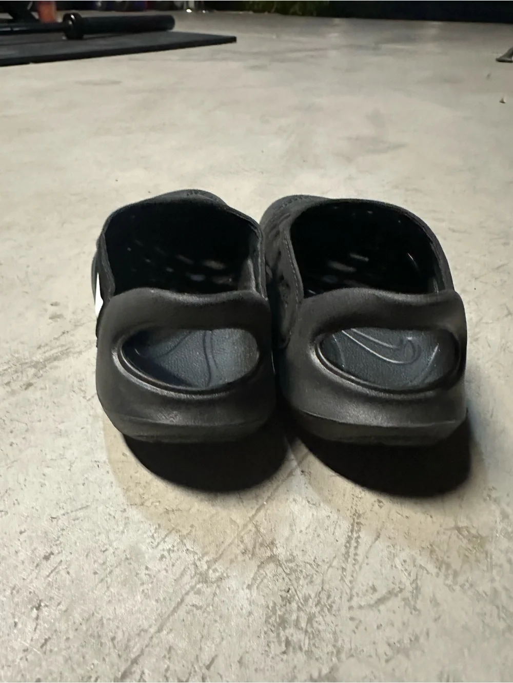 Nike Kids Black Slip-On Clog Sandals with Heel Strap